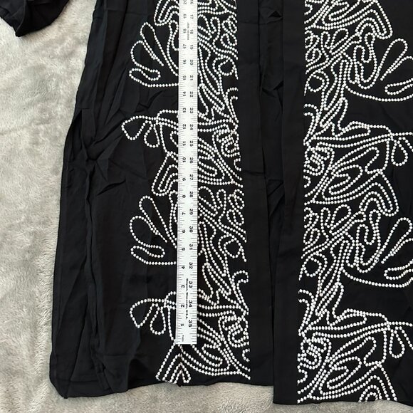 Chico's Long Line Embroidered Cardigan Kimono Black Women's Small Medium S/M - Picture 4 of 6